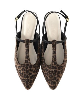Green Parks マルチファブリックＴストラップミュール Leopard