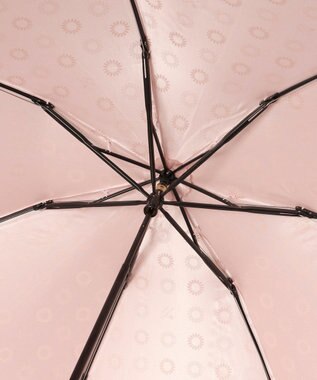 MOONBAT LANVIN en Bleu 折りたたみ傘 ジャカード×パイピング 簡単開閉 大きめ55cm ピンク