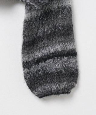 WEGO 段染めボーダーモヘアライクニット ブラック