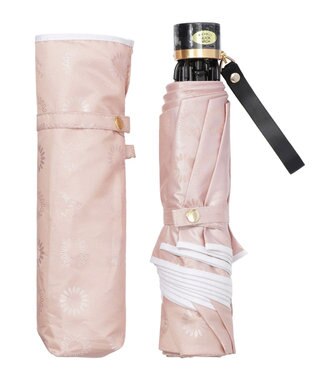 MOONBAT LANVIN en Bleu 折りたたみ傘 ジャカード×パイピング 簡単開閉 大きめ55cm ピンク