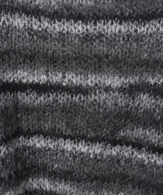 WEGO 段染めボーダーモヘアライクニット ブラック