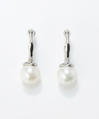 Phoebe 〈金属アレルギー対応〉リップルパールフープピアス　シルバー/ステンレス/大ぶり/存在感◎/主役級