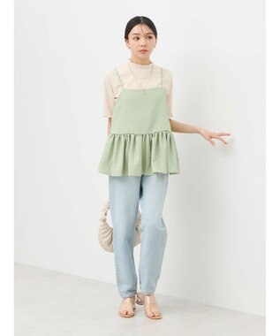 earth music&ecology ＳＥＴ２点ジャガードビスチェ＋リブプルオーバー Mint