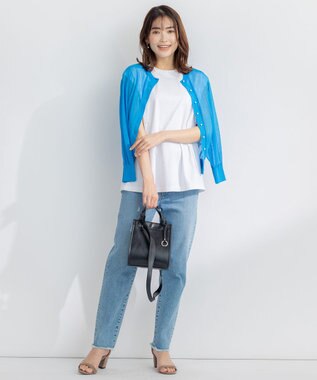 組曲 S 【洗える】バックパールフレアカットソー アイボリー系