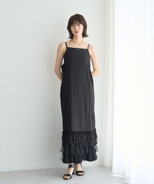 YECCA VECCA ラッフルキャミワンピース Camel