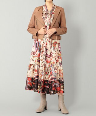 GRACE CONTINENTAL レースアップライダースジャケット ブラウン