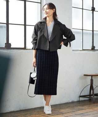 ICB L T/Cシャンブレーツイル 3WAYコート チャコール系