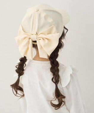 ANY KIDS 【日よけ付き】2WAYリボン刺繍キャップ エクリュ
