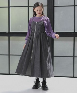 Green Parks ・ＳＵＧＡＲ　ＳＰＯＯＮ　デニムコルセットキャミワンピ Black