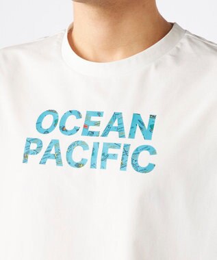OP／FILA 【Ocean Pacific】オリジナルロゴTシャツ ホワイト×ブルー