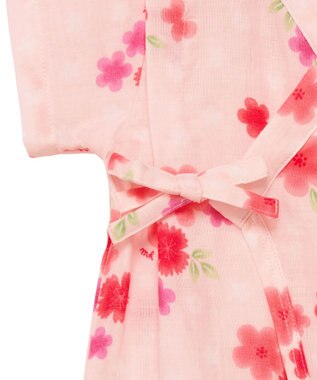 MIKI HOUSE HOT BISCUITS 【ミキハウス】【50-80cm】お花うさこ甚平オール ピンク