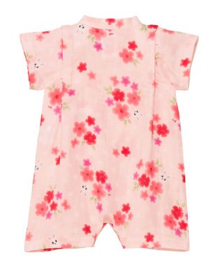 MIKI HOUSE HOT BISCUITS 【ミキハウス】【50-80cm】お花うさこ甚平オール ピンク