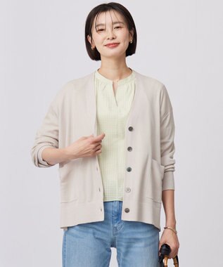 J.PRESS LADIES 【洗える】Vis/Peスパーク ニット カーディガン