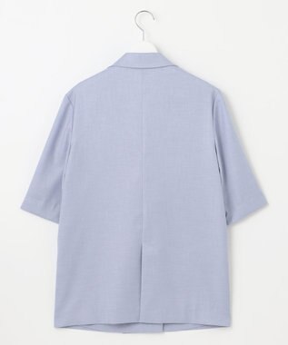 自由区 【洗える】ハーフスリーブ ジャケット サックス