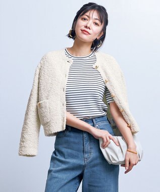 UNFILO テレコ ハーフスリーブTシャツ ボーダー