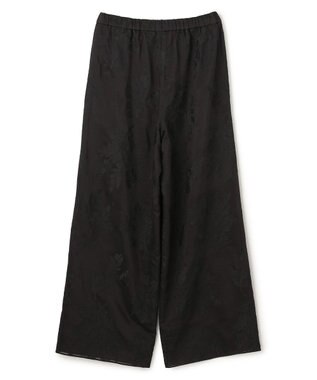UNFILO 【ウエストゴム】ボタニカル エンブロイダリー パンツ ブラック