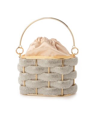 UNBILLION カシュカシュ cachecache / メタリックメッシュオーバルバッグ シルバー