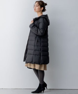 組曲 【洗える】ライトタフタロングダウン ブラック系