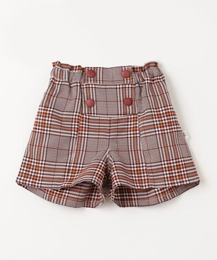 組曲 KIDS 【110-140㎝】Chocolat de check キュロット ワイン×オレンジ系4