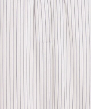 J.PRESS LADIES シアーストライプチェック フレンチスリーブ バンドカラー カットソー ホワイト系1