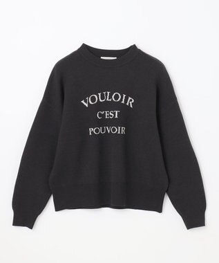 ANY しあわせタッチメッセージニット ブラック