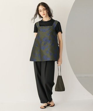 #Newans チュニックビスチェ カーキフラワー