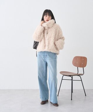 earth music&ecology ワイドフリンジデニムパンツ Light Indigo