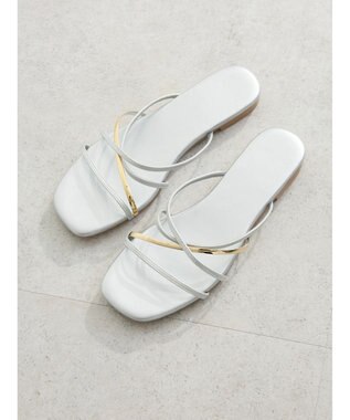 Green Parks ・ｍｉｎｉａ　ペタンコラインサンダル Silver