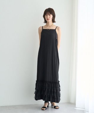 YECCA VECCA ラッフルキャミワンピース Camel