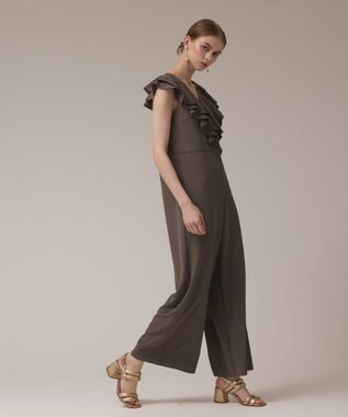 GRACE CONTINENTAL フリルサロペット カーキ