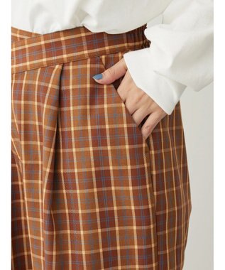 Green Parks ・ＥＬＥＮＣＡＲＥ　ＤＵＥ　チェックワイドパンツ Brown