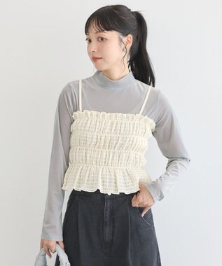 earth music&ecology スパンコールシャーリングビスチェ Ivory