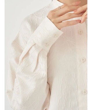 earth music&ecology フラワージャガードシャツ Ivory