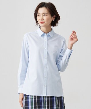 J.PRESS LADIES 【WEB限定・洗える】クラシックピンオックス シャツ サックスブルー系