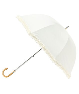 MOONBAT 【ランバン オン ブルー（LANVIN en Bleu）】晴雨兼用日傘 　長傘　ドビーフリル