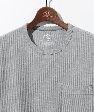 JOSEPH ABBOUD MOUNTAIN 【MADE IN JAPAN/吸水速乾】ダイヤモンドワッフル アウトドア Tシャツ ライトグレー系