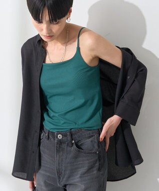 AMERICAN HOLIC 【カップ付き】細リブキャミソール Green
