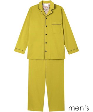 une nana cool 【綿100％】やわらか天竺メンズパジャマ　ＭＡＤＥ　ＷＩＴＨ　ＬＩＢＥＲＴＹ　ＦＡＢＲＩＣ YE