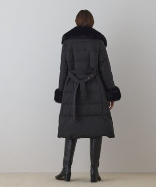 GRACE CONTINENTAL ファーカラーロングダウン ブラック