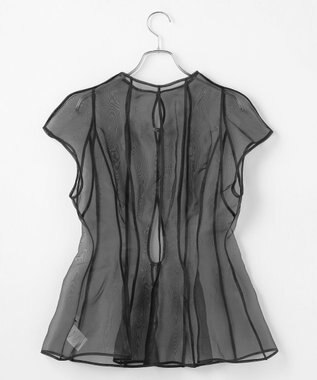 #Newans オーガンジーパネルブラウス ブラック