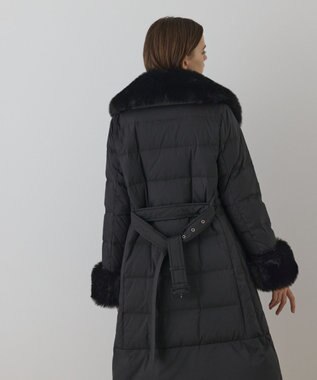 GRACE CONTINENTAL ファーカラーロングダウン ブラック