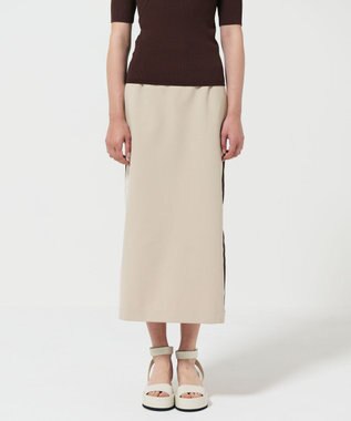 GRACE CONTINENTAL サイドラインジャージスカート ベージュ