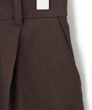 ICB 【洗える】 LooseWeave タックショートパンツ ダークブラウン系