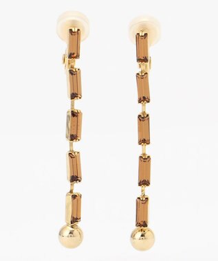 自由区 【SHIHOさん着用】プレシオサダイヤレーン イヤリング ブラウン