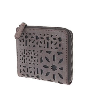 genten マルチカットワークミニ　ミニ財布 ダークブラウン