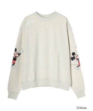 Green Parks ミッキーマウス・クラブ／袖アート裏毛プルオーバーⅡ Gray Mixture