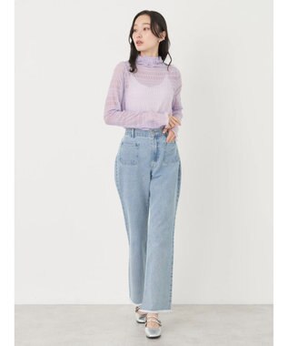 earth music&ecology ジャガードシャーリングシアートップス Lavender