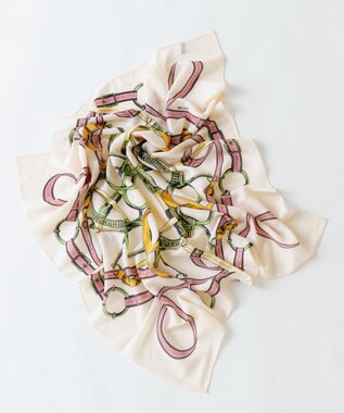 23区 【WEB&一部店舗限定】ウールカシミヤ デザイン ストール アイボリー系