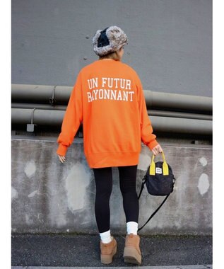 Green Parks バックロゴプリントスウェット Orange