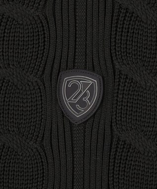 23区GOLF 【MEN】ケーブルジップアップカーディガン　防風裏地付き ブラック系